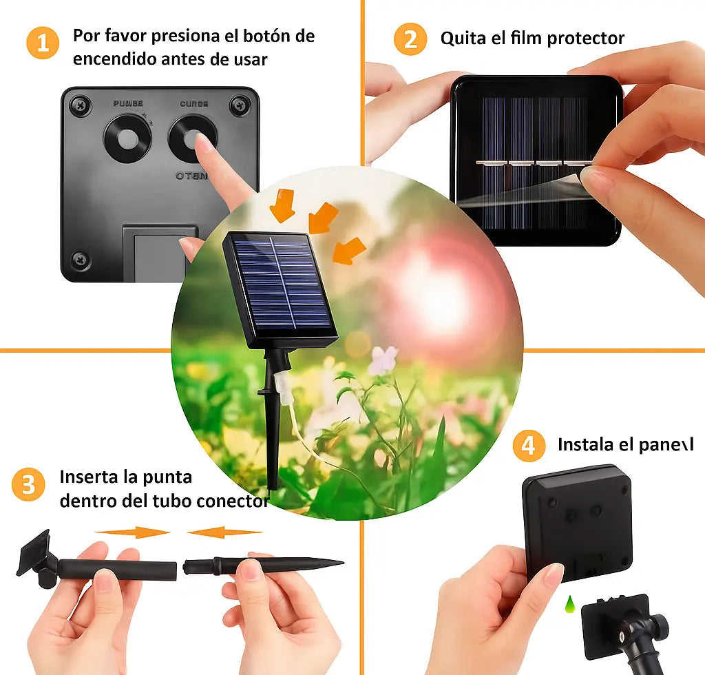x2 Ecoluz® luces navideñas con panel solar ¡Decora sin límites donde quieras!