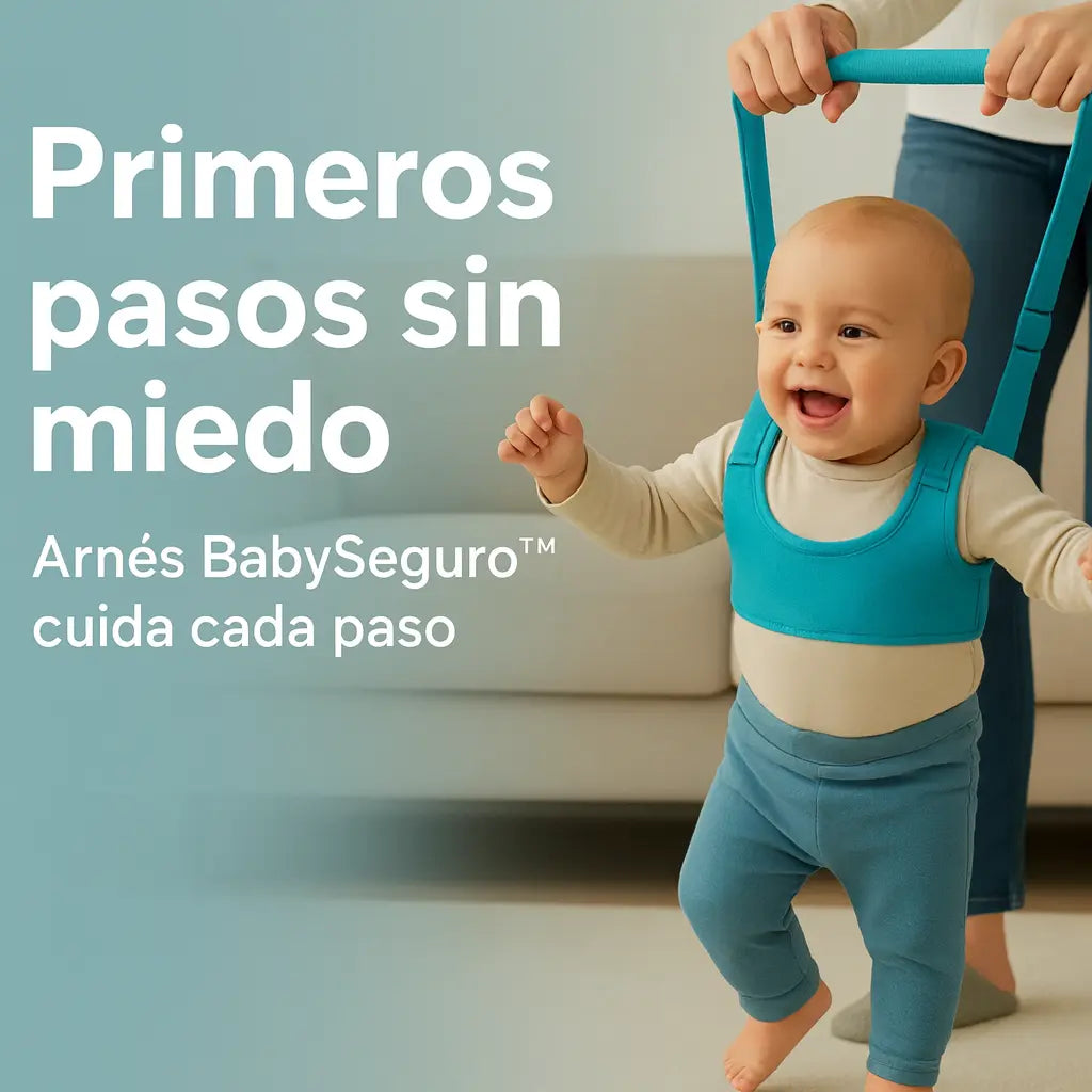 Arnés BabySeguro™ — Primeros pasos sin miedo para tu bebé.
