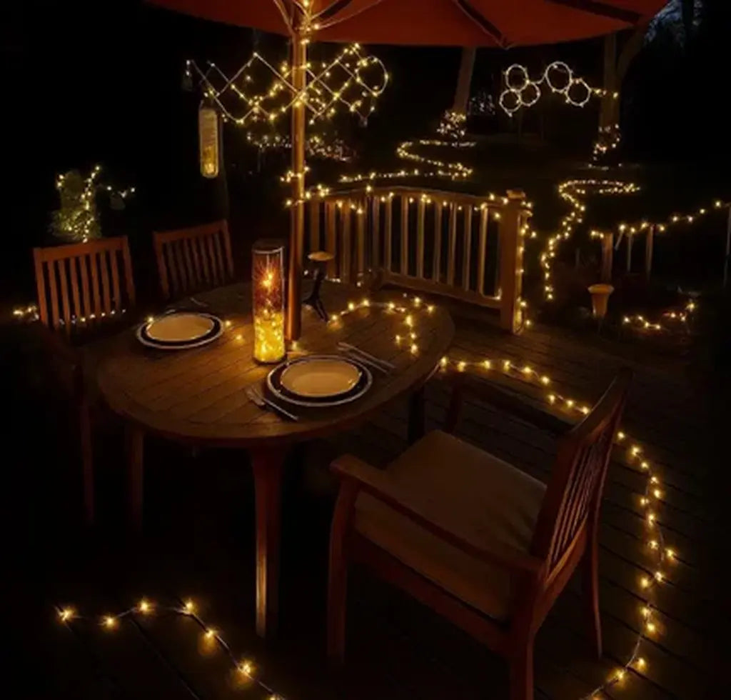 x2 Ecoluz® luces navideñas con panel solar ¡Decora sin límites donde quieras!